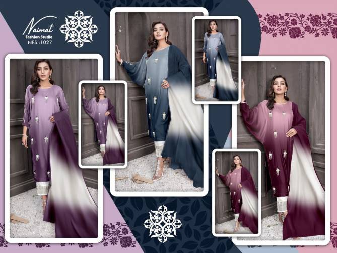 Naimat Fashion Studio 1027 Fancy Party Wear Georgette Top With Bottom And Dupatta Ready Made Collection